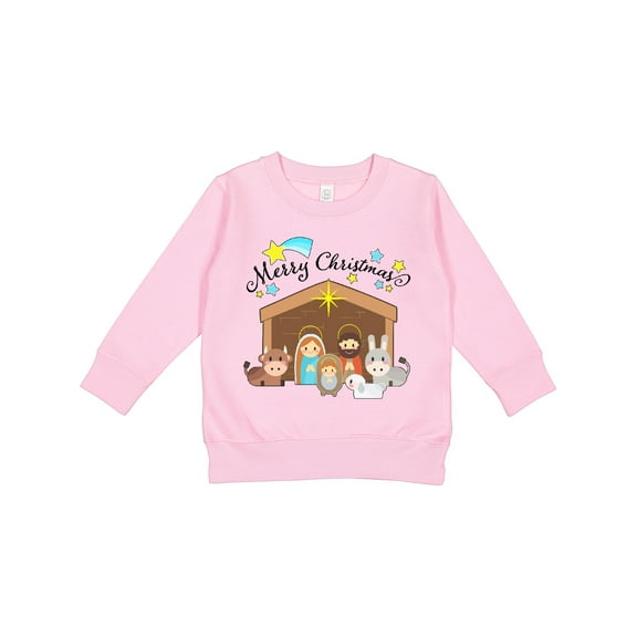 Inktastic Merry Christmas Cute Nativity Scene Toddler Sweatshirt