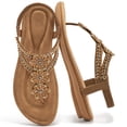thumbnail image 4 of Ablanczoom Womens Sandals: Comfortable Flat Sandals Women Flip Flops Elastic Ankle Strap Dresses Shoes, 4 of 8