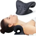 thumbnail image 1 of Neck Stretcher for Neck Pain Relief, Neck and Shoulder Relaxer Cervical Neck Traction Device Pillow for TMJ Pain Relief and Muscle Relax, Cervical Spine Alignment Chiropractic Pillow (Black), 1 of 5