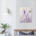 thumbnail image 3 of Nawypu  Lavender Canvas Wall Art Butterfly with Purple Flower Artwork Elegant Paintings for Living Room Bedroom Bathroom Wall Decor,Stretched and Framed Ready to Hang,16x20 inch, 3 of 4