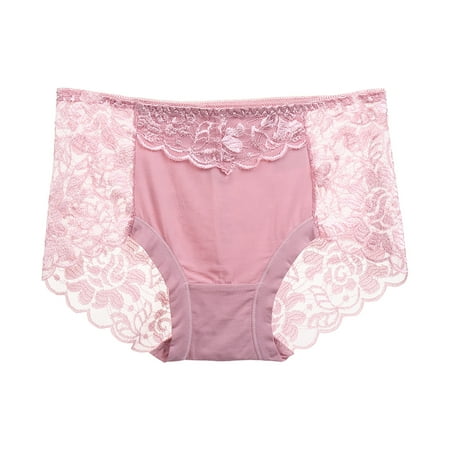 

Knosfe Women s Breathable Lace Briefs Underwear Low Waisted Solid Color Soft Panties Plus Size XXL