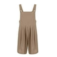 thumbnail image 2 of Sexy Dance Ladies Romper Suspender Jumpsuits Adjustable Strap Bib Overalls Comfy Trousers Button Light Brown S, 2 of 6