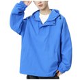 thumbnail image 4 of YUGYXL Mens Fashion Hoodies Breathable Textured Sweatshirts Long Sleeve Casual Lightweight Pullover Tops Blue S, 4 of 8