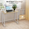 thumbnail image 3 of Homycasa Foldable Oak Home Office Desk with MDF Top, 3 of 6