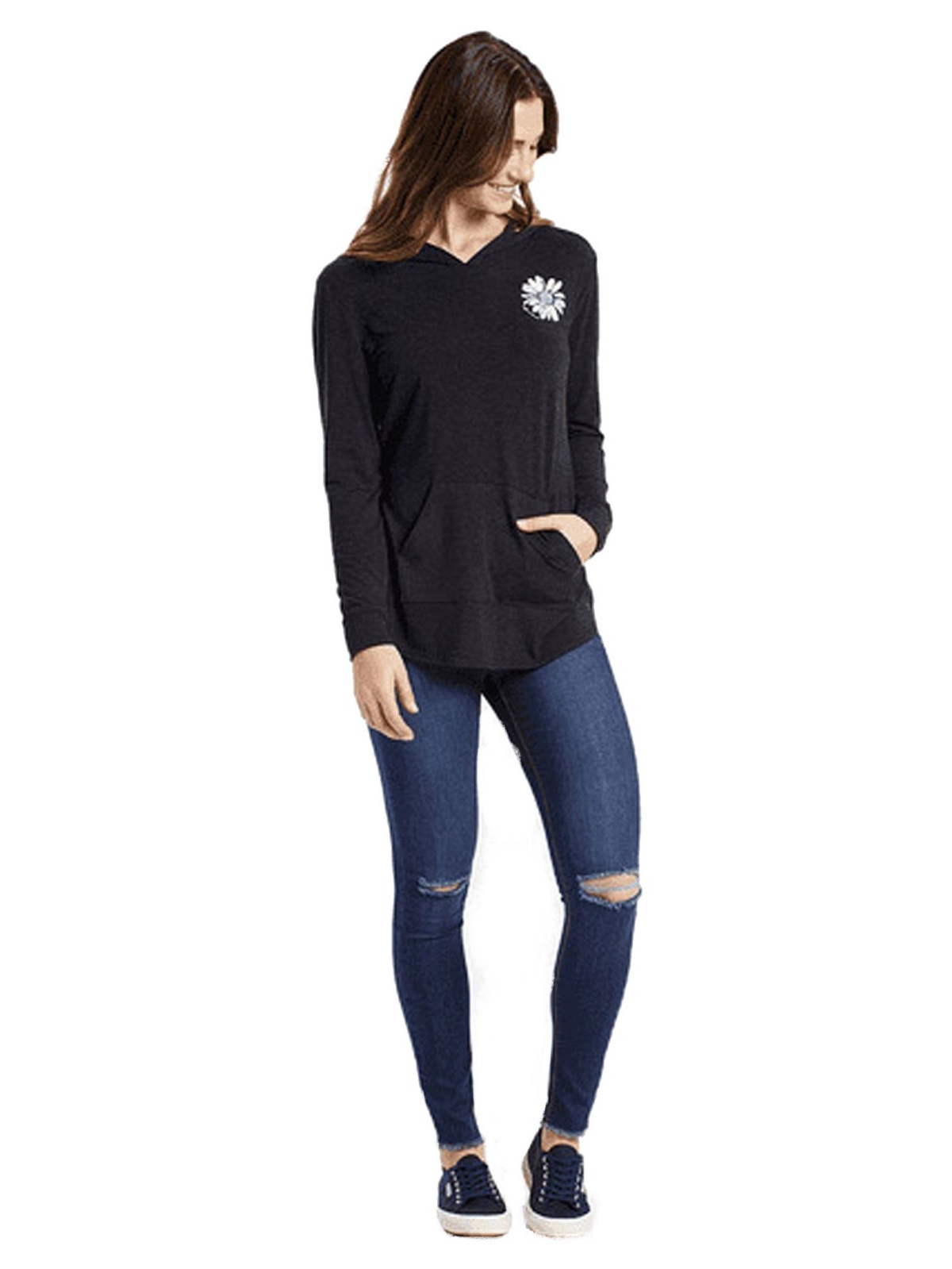 Life Is Good Life Is Good Women S Supreme Hooded Daisy Night Black Walmart Com Walmart Com