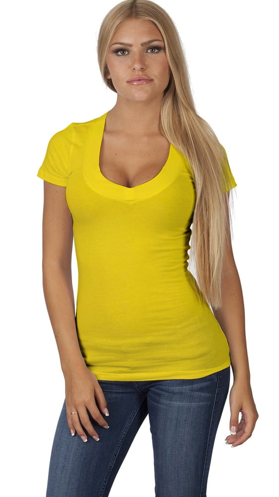 sexy plus size low-cut cleavage v-neck t-shirt tee top 1x2x3x - Walmart.com