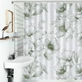 thumbnail image 4 of Elegant Olive Green Floral Seamless Pattern Shower Curtains - Bath Shower Curtain Set with 12 Hooks for Adults Kids Bathroom Decor Accessories, 4 of 7