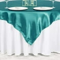 thumbnail image 6 of Efavormart 72" SATIN Square Tablecloth Overlay For Wedding Catering Party Table Decorations TURQUOISE Square Tablecloth Cover, 6 of 11