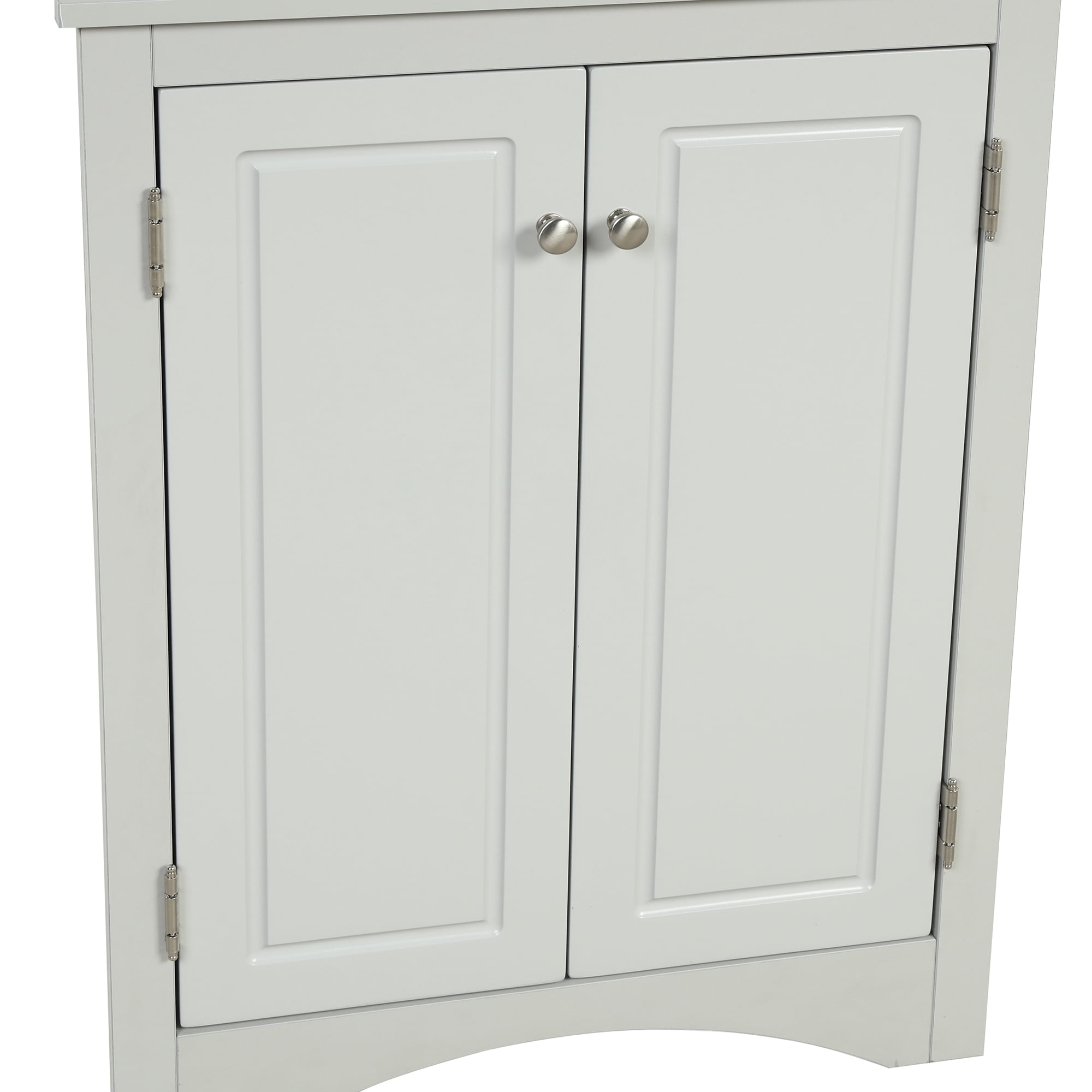 Bellemave Modern Triangle Bathroom Corner Cabinet, Bathroom Storage Cabinet with Adjustable Shelves, Freestanding Floor Cabinet for Bathroom, Living Room, Bedroom, Kitchen (Gray)