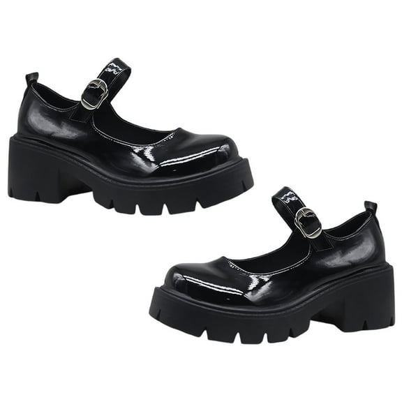 FELTECHELECTR Women Casual Shoes Block Heels Rubber 1 Pair for Office