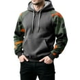 thumbnail image 5 of Pullover Hooded Sweatshirt with Camouflage Patterned Sleeves Drawstring Hood and Front Kangaroo Pocket for Everyday Wear Dark Gray M, 5 of 5
