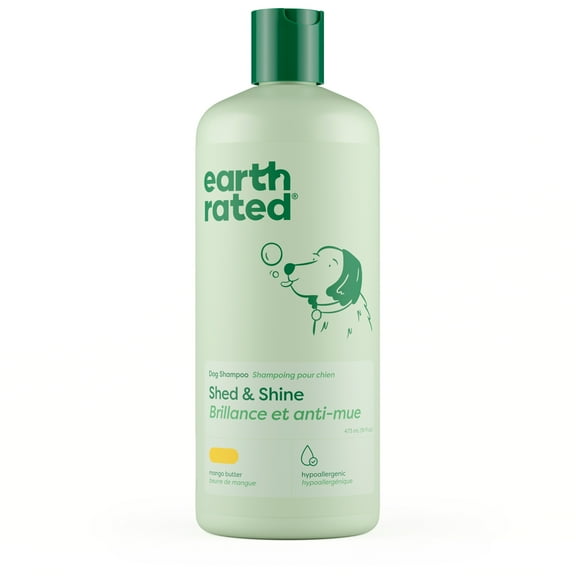 Earth Rated, Shed & Shine Shampoo, All Coat Types, Gentle and Hypoallergenic, Mango Butter Scent, 16 oz.