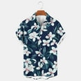 thumbnail image 2 of AHTJRT Men's Classic Retro Aloha Shirt Hibiscus Watercolor Design Vibrant Family BBQs Blue 5XL, 2 of 4