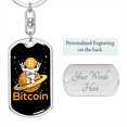 thumbnail image 2 of Bitcoin Peace Astronaut Crypto Stainless Steel or 18k Gold Premium Swivel Dog Tag Keychain, 2 of 16