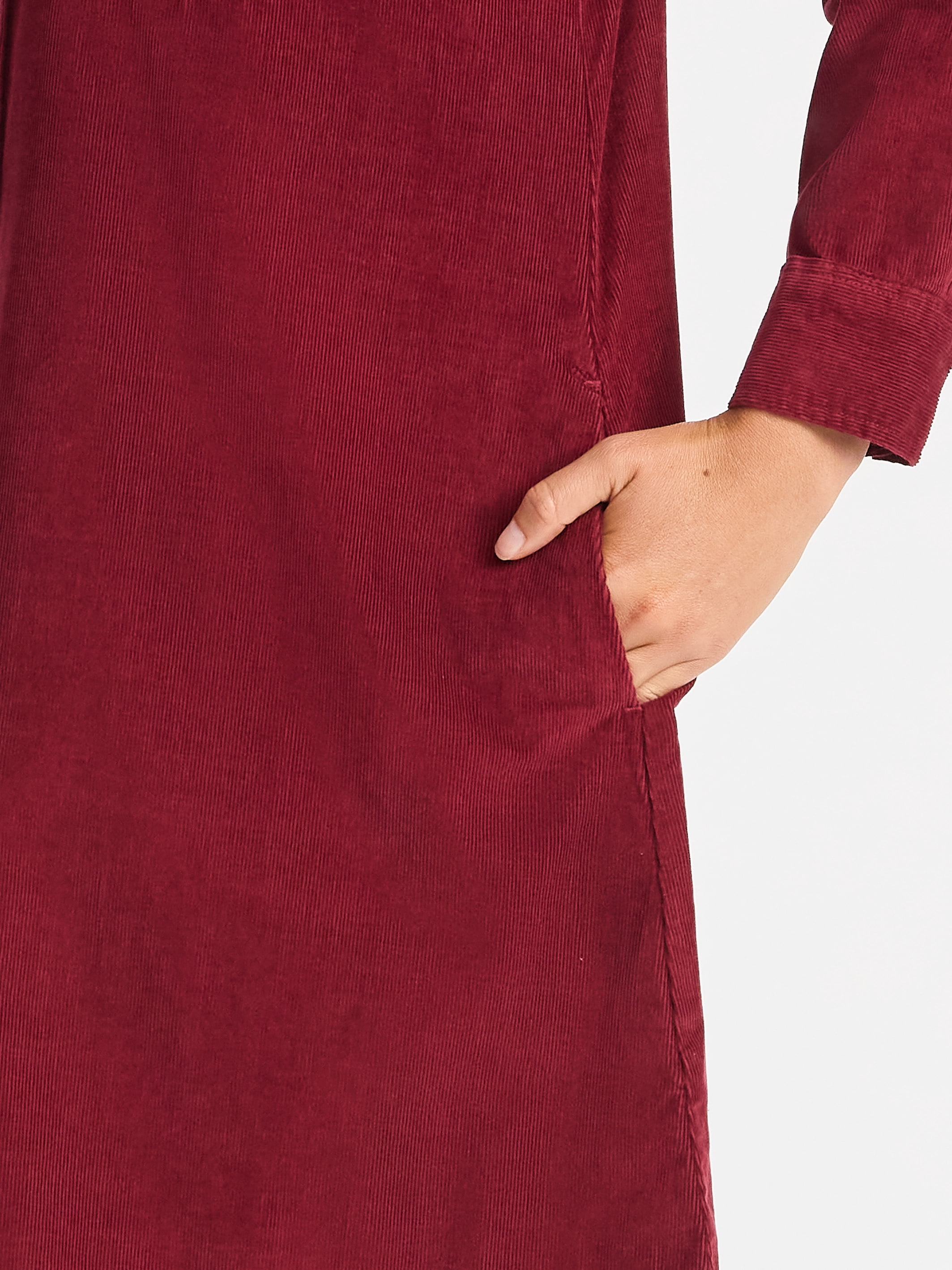 Time and Tru Women's Corduroy Shirtdress with Long Sleeves, Sizes XS – XXXL