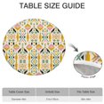 thumbnail image 6 of Floral Boho Style Round Tablecloth with Elastic Band, 44 Inch Fits 38"-42" Tables, Stain Resistant Surface for Party Time Decor, 6 of 7