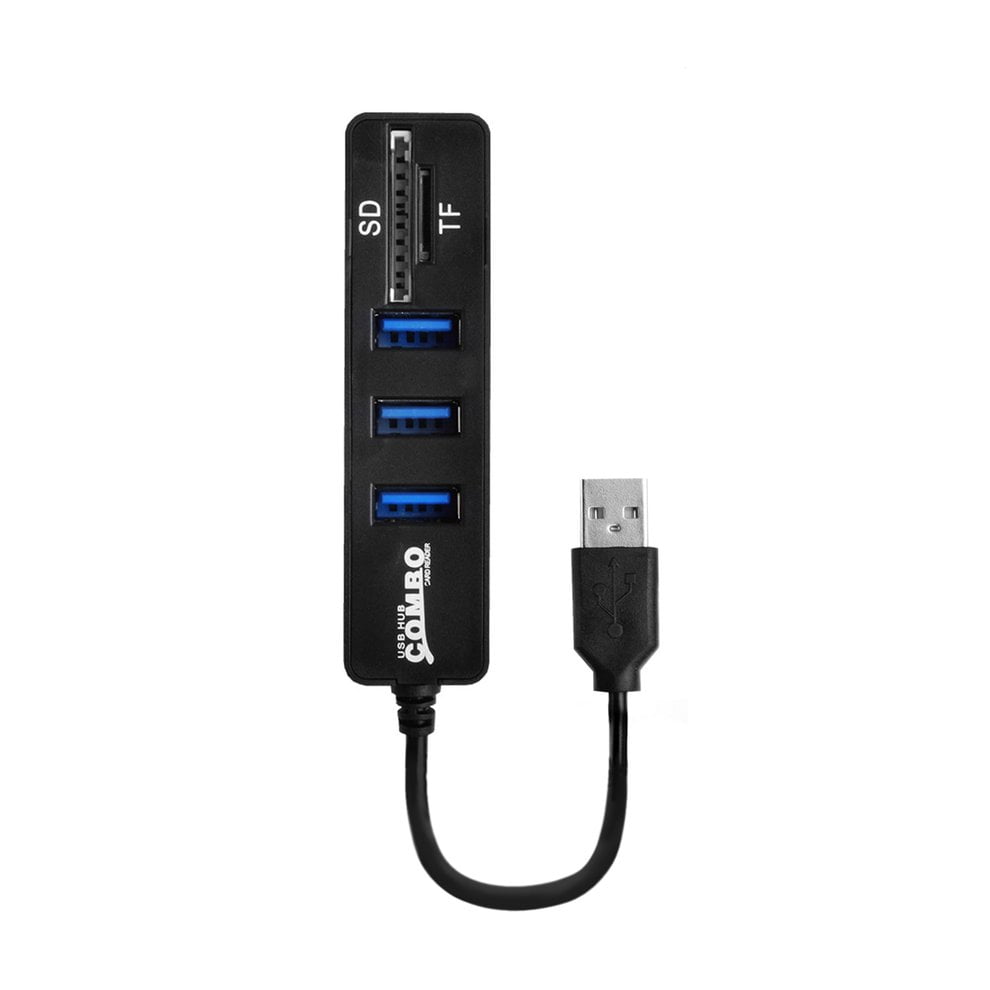 USB Hub Combo 3 Ports High Speed USB 2.0 Hub Splitter 2 In 1 SD/TF Card