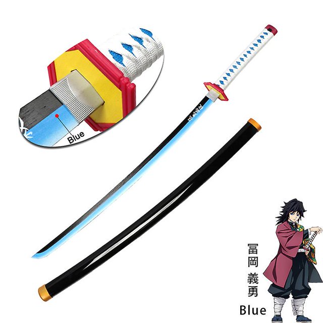 80cm Upgrade Demon Slayer Anime Katana Sword Weapon Prop Zenitsu Tanjirou Mitsuri Kokushibou Toy Swords