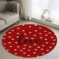 thumbnail image 2 of Saint Valentine's Day, Large Area Rugs for Bedroom Living Room, Soft Non Slip Carpet Bedside Rug, Red Love Heart Romantic Round Floor Cover Kitchen Accent Rug 3.3' for Dining Room/Office, 2 of 9