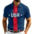 thumbnail image 4 of USA 2026 Soccer Cup Style Patriotic Polo Shirt for Men, Short Sleeve Quick-Dry Mesh Breathable Top with Stars & Stripes Graphic, Lightweight Sports Jersey, 1 PC Sky Blue M, 4 of 5