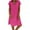 Hot Pink, variant on Summer Dresses for Women Casual V Neck Cotton Linen T Shirt Dress Loose Shift Dress Hot Pink