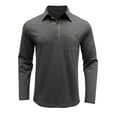 thumbnail image 6 of NOLDARES Long Sleeve Polo Shirts for Men Collared Performance Golf Shirts Casual Workwear Office(Grey,L), 6 of 7