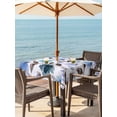 thumbnail image 3 of Outdoor Tablecloth with Umbrella Hole for Patio/Picnic/Party/Camping, Botanical Flowers Waterproof Table Cloth Square Cover Washable, Blue Green Watercolor Elegant Farmhouse (54"x 54"), 3 of 9