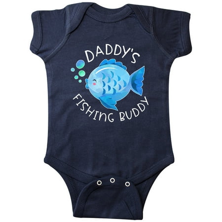 

Inktastic Daddy s Fishing Buddy with Cute Blue Fish Gift Baby Boy or Baby Girl Bodysuit