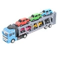 thumbnail image 2 of Juguete Del Camión Del Portador Del Coche Del Transporte, Juguete Del Camión Del Transporte Desmontable Del Tirón Hacia Atrás Con 6 Coches Pequeños Para Los Niños, 2 of 7