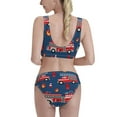 thumbnail image 3 of Picia Fire Truck 1 Women's High Waisted Bikini Scoop Neck Swimsuit Two Pieces Bathing Suit-, 3 of 8