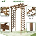 thumbnail image 3 of CAMSCH 79'' Premium Outdoor Wooden Arbor Arch with Trellis, Straight top, Pergola Arch for Climbing Plants, Wood Garden Yard Lattice, Wedding Arch for Ceremony, Brown, 55''(L) x 25.5''(W) x 79''(H), 3 of 5