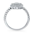 thumbnail image 4 of BERRICLE Sterling Silver Halo Wedding Engagement Rings Marquise Cut Cubic Zirconia CZ Navette Ring for Women, Rhodium Plated Size 5, 4 of 9