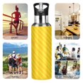thumbnail image 5 of Insulated Stainless Steel Sports Water Bottle With Straw and Handle,Minimalist Nordic Style Ideal for Outdoor Use 600 ml Yellow Twill Stripe, 5 of 7