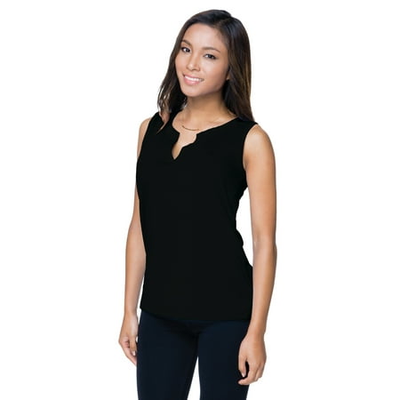Sleeveless Block - Tri-Mountain Lilac Bloom Wholesale Lucy LB113 Sleeveless Knit Shirt, 2X-Large, Black