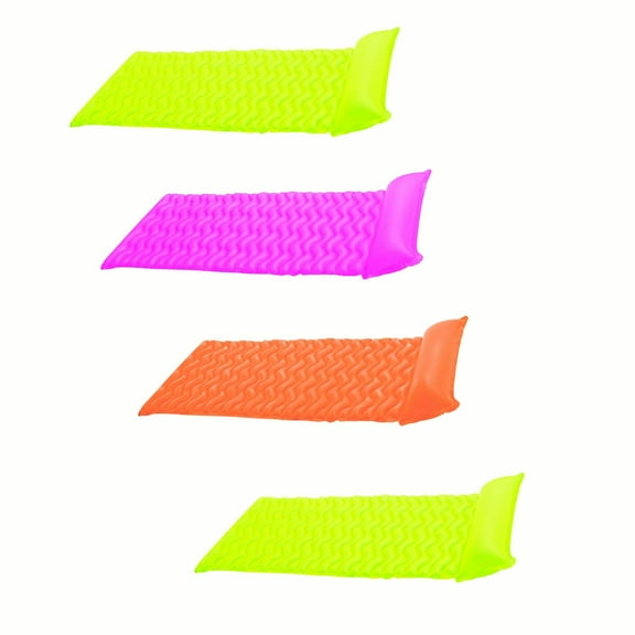 Tote 'N Float Wave Mat Floating Swimming Pool Lounger with Headrest (4 Pack)