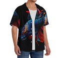 thumbnail image 2 of Fotbe Colorful Betta Fish Camisa Estampada de Manga Corta para Hombre, Casual de Verano, Estilo Playero, Sin Arrugas-Large, 2 of 5