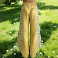 thumbnail image 5 of ClodeEU Womens Floral Pint Wide Leg Pants with Pockets,Elast Waist Casual Loose Cozy Pant Yellow,Womens Plus XXL, 5 of 6