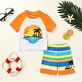 thumbnail image 4 of Younger Tree Toddler Baby Boy Swimsuit Set Cartoon Short Sleeve Top Shorts Two Pieces Bathing Suit Swimwear Outfit for 18-24 Months, 4 of 8