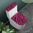 thumbnail image 2 of COEQINE Pink Zebra Print Toilet Lid Dust Cover Set Stretchable Easy Installation Elastic Bottom with a 2-Piece Toilet Cover Set for Home Bathroom Decoration, 2 of 7