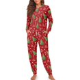 thumbnail image 2 of DISNIMO Christmas Tree Printed Women Pajama Set 4 Piece Pj Lounge Set with Hair Ring Long Sleeve Sleepwear with Long Pants Crewneck Loungewear Nightwear with Pockets, M, 2 of 5