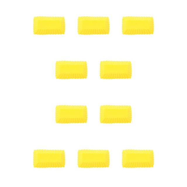 QualitChoice 10 Pcs Moule à Gâteau en Silicone Multicolore Rectangulaire Outils de Cuisson Réutilisables Antiadhésifs Accessoires de Fête Jaune 1Set