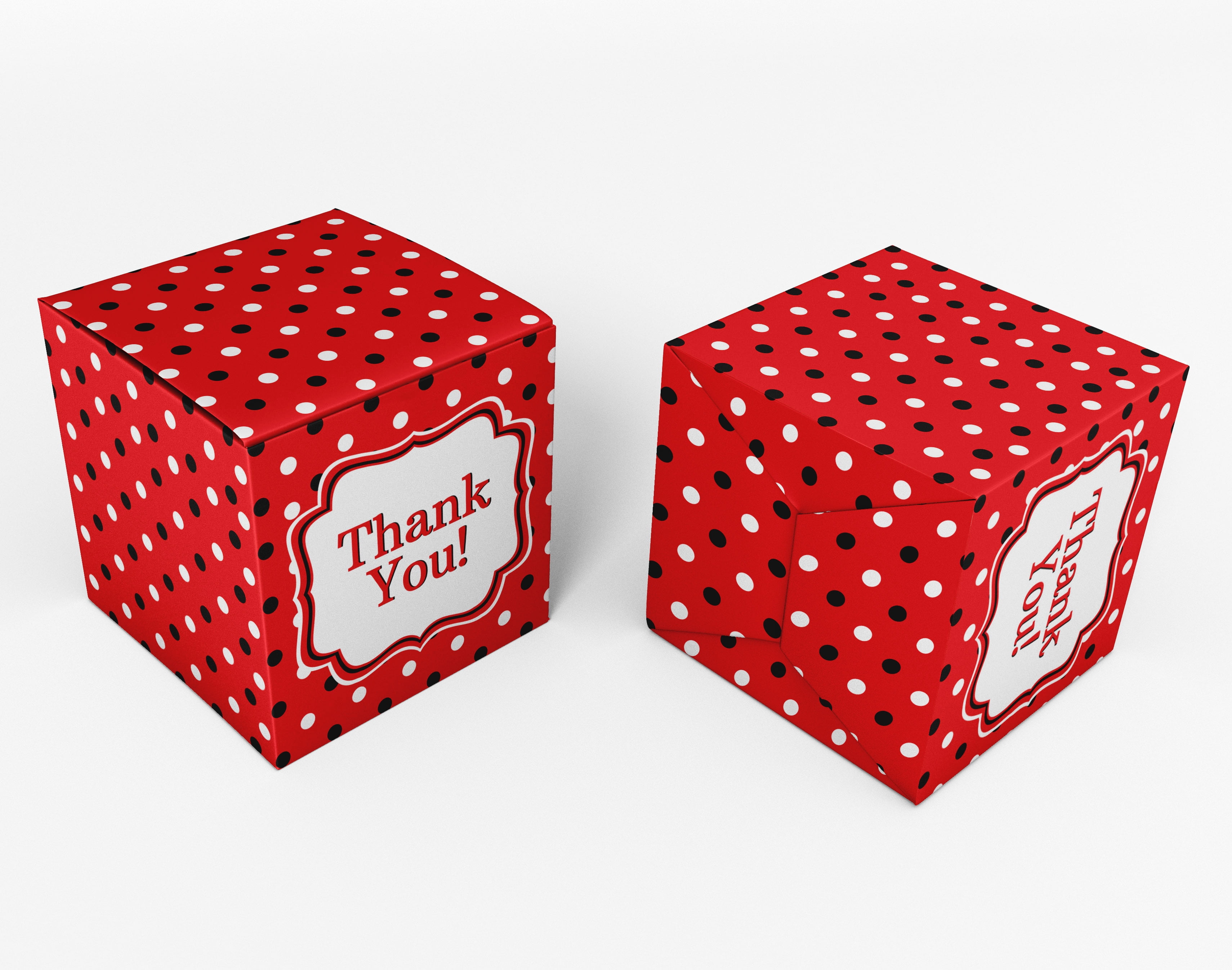 InkdotpotPaper Box -Mini Favor Box ForBaby Shower4x4x4 Inches Paper Gift Boxes, Candy Paper Box For Party Favors, Baby ShowerLadybug, GirlTheme- Pack Of 20