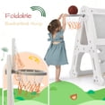 thumbnail image 2 of EUROCO 7-in-1 Toddler Climber and Slide Set Kids Playground Climber Slide Playset with Tunnel, Climber, Whiteboard,Toy Building Block Baseplates, Basketball Hoop Combination for Babies, 2 of 7