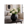 thumbnail image 3 of Sculpted Textured Metal Vase for Living Room Decor - Decorative Flower Vase for Home, Bedroom, and Office Desk Decor - Modern House Accent for Entryway Table Display - 14", Black, 3 of 12