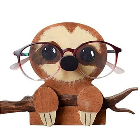 

Clupup Creative Eyeglasses Holder Eyes Glasses Animal Sunglasses Wooden Stand