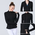 thumbnail image 1 of Chaqueta deportiva para mujer, corte ajustado, elástica, para correr, yoga, fitness, manga larga, 1 of 6