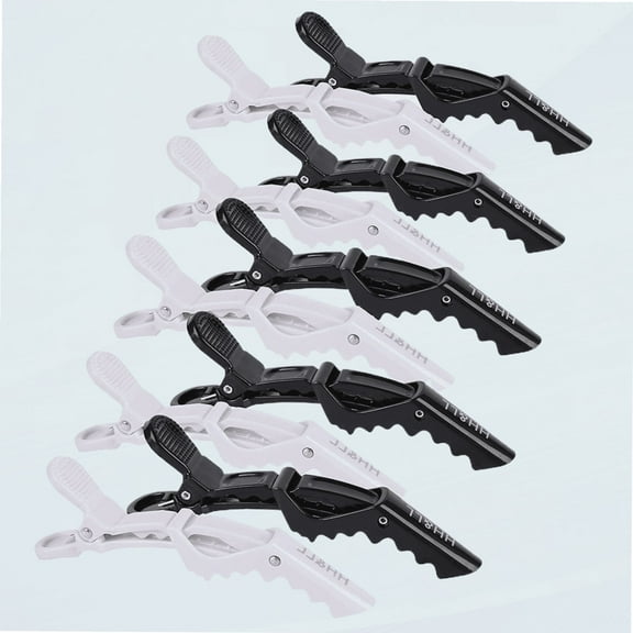 Hair Clips for Women by – Wide Teeth & Double-Hinged Design – Alligator Styling Sectioning Clips of Professional Hair Salon Quality - 10Pack (Black White)