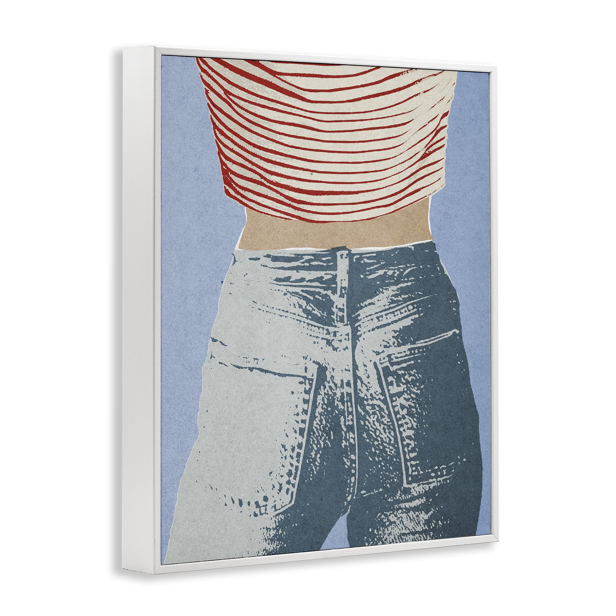 Stupell Industries Favorite Jeans Vintage White Framed Giclee Art, design by Victoria Barnes