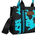 thumbnail image 2 of Bolso Wrangler con estampado de vaca para mujer, color turquesa, 2 of 6