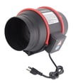 thumbnail image 4 of Ventilador de conducto en línea de 6 pulgadas, silencioso, para ventilación de interiores, para carpas de cultivo, plantación, una sola velocidad, 80 W, enchufe estadounidense de 110 V, 4 of 14